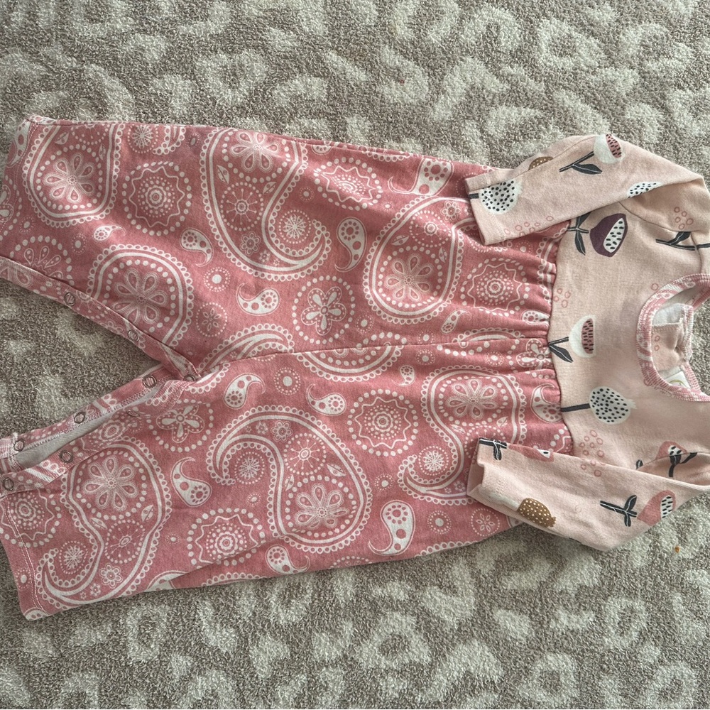 Pink Paisley Baby Romper